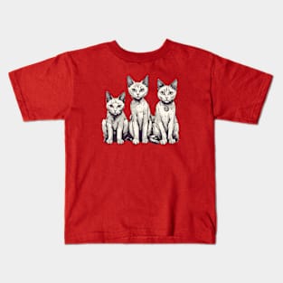 Three Cats Kids T-Shirt